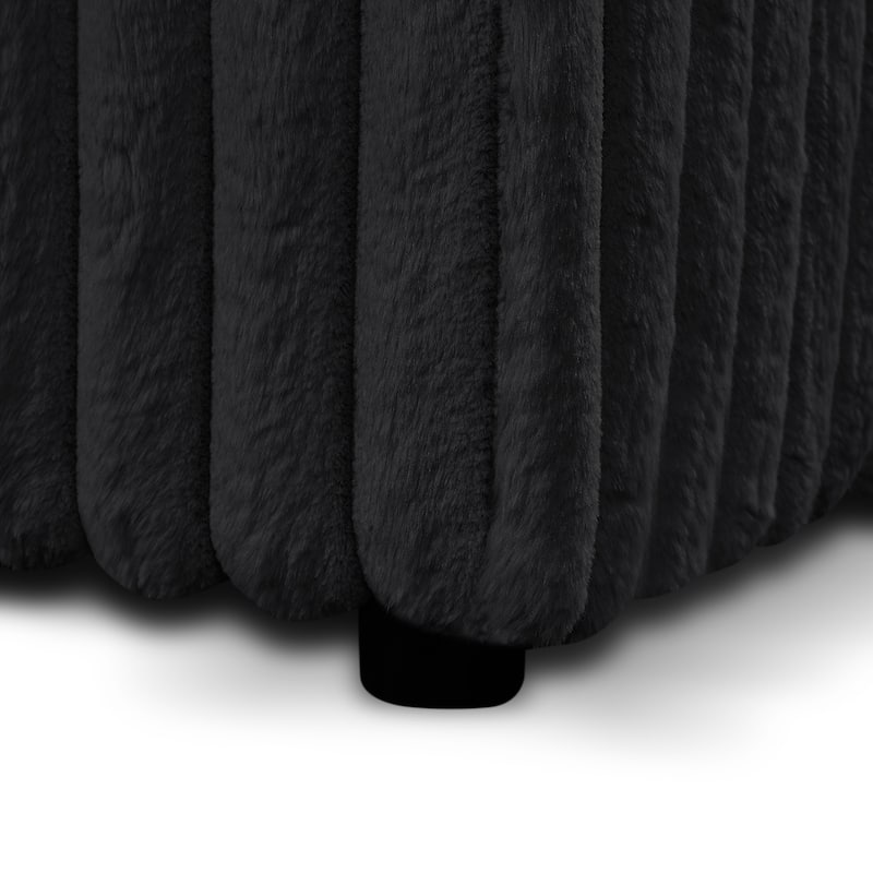 U-Shaped Corduroy Sectional Sofa with Storage Chaise & Pull-Out Bed, Upholstered Corner Sofa with Cup Holder & USB Port