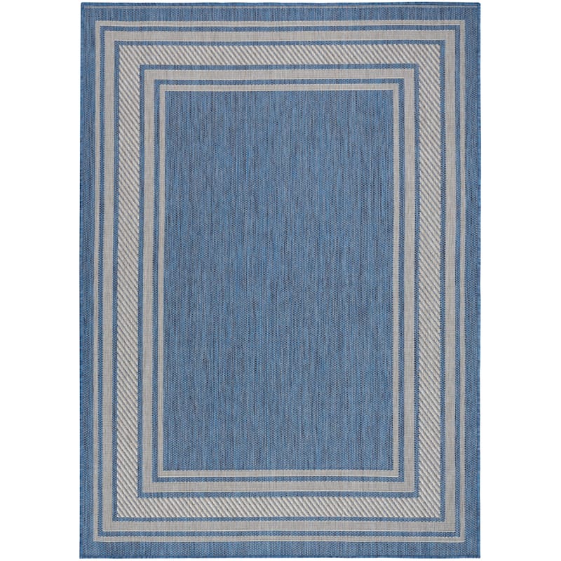 Nourison Horizon Indoor/Outdoor Geometric Area Rug - 5' x 7' - Denim