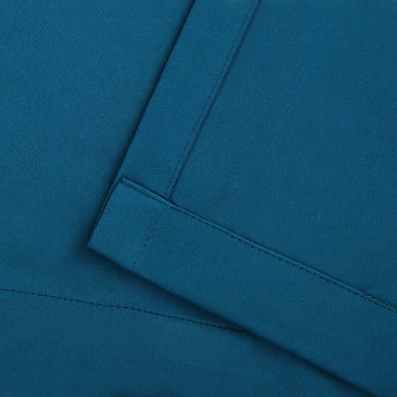 Superior Solid Machine Washable Room Darkening Grommet Blackout Curtains, Set of 2