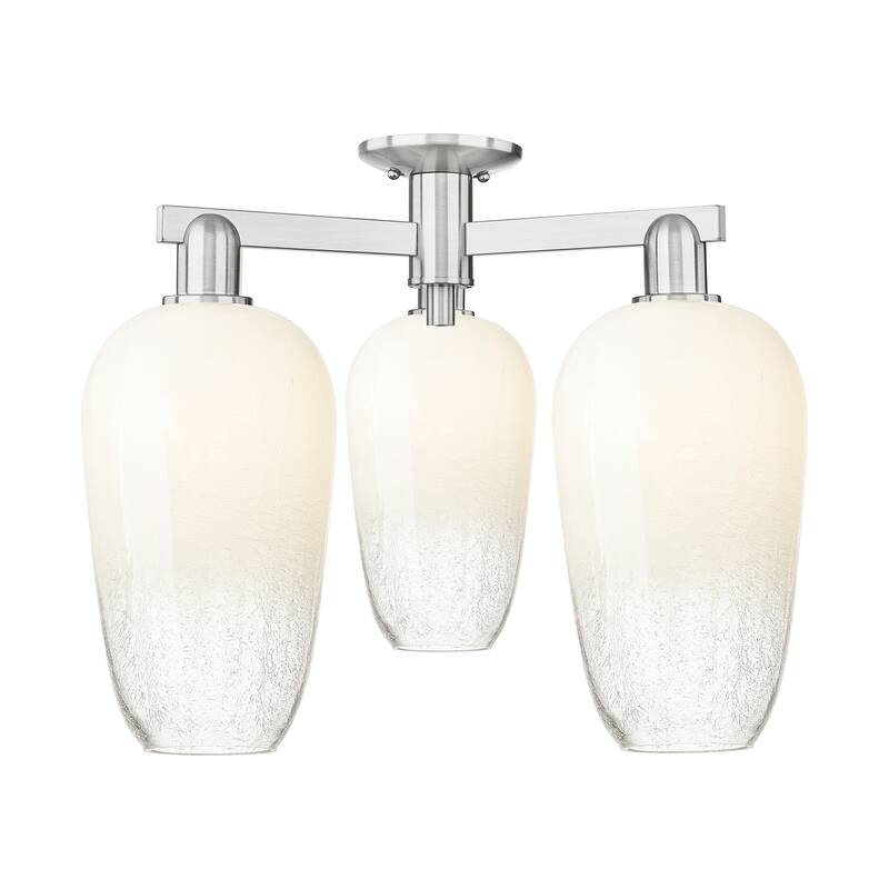 Innovations Lighting Downtown Urban - Brookhaven Flute - 3 Light 25" Semi-Flush Mount