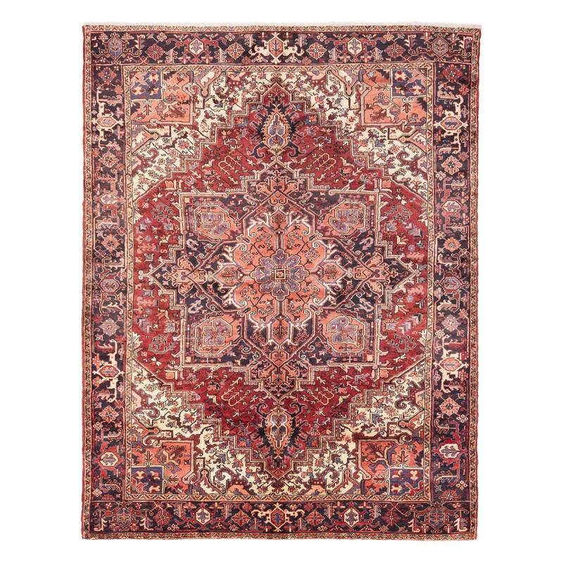 ECARPETGALLERY Hand-knotted Sarabi Dark Red Wool Rug - 8'7 x 10'10