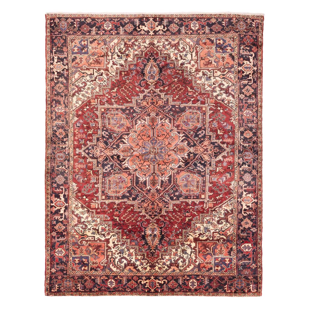 ECARPETGALLERY Hand-knotted Sarabi Dark Red Wool Rug - 8'7 x 10'10