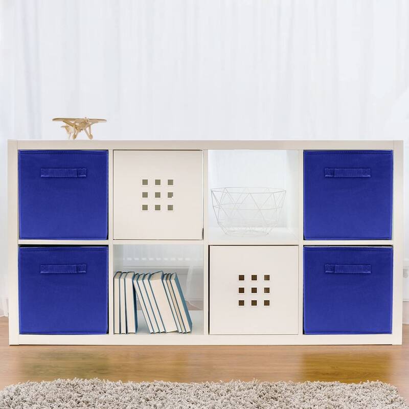 Foldable Storage Cube Basket Bin 6 Pack Royal Blue