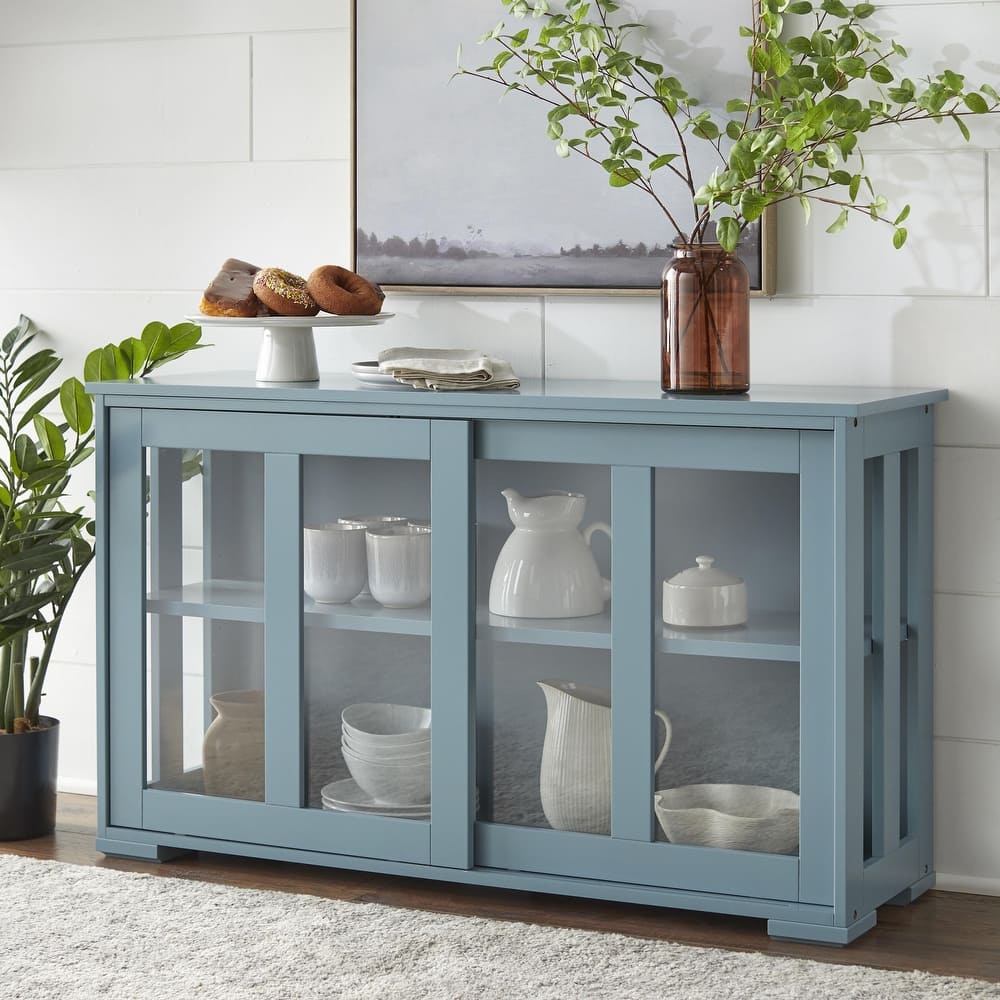 Porch & Den Jefferson Sliding Glass Door Stackable China Cabinet