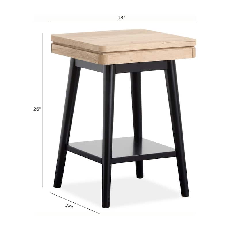 Magnussen Home Fletcher Driftwood Square Accent Table - 18''W x 18''D x 26''H