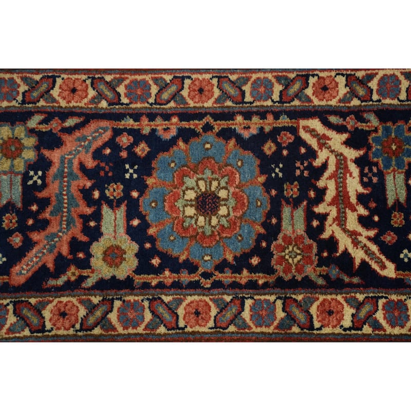 Hand Knotted Oriental 100% Wool Carpet Traditional Medallion Oranges & Rust Heriz Area Rug - 11' 11'' X 9' 3''