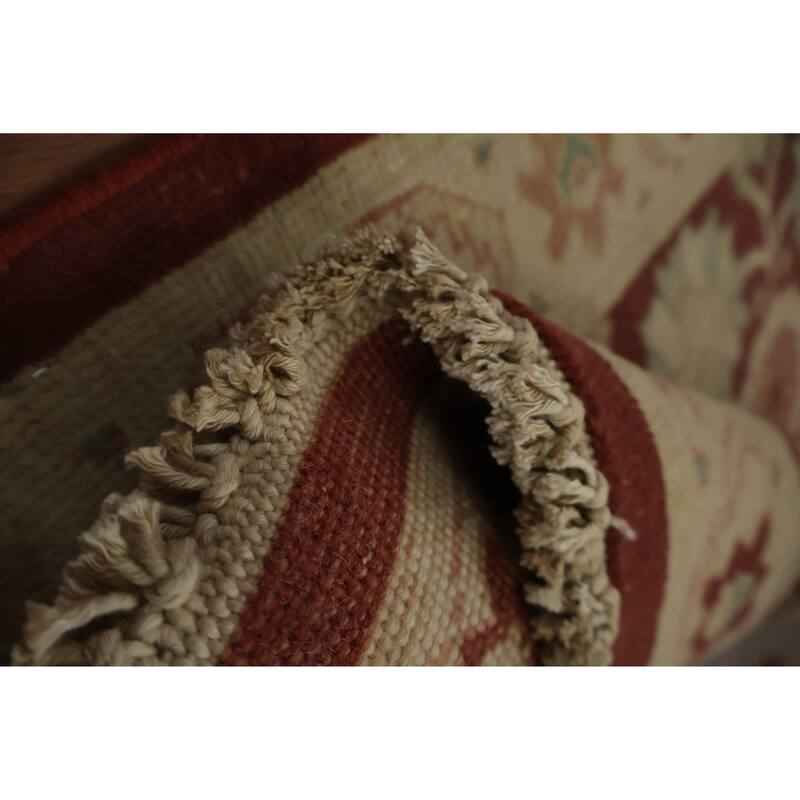 Hand Knotted Oriental 100% Wool Carpet Traditional All-Over Red Ziegler Area Rug - 3' 2'' X 1' 11''