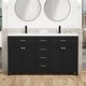 preview thumbnail 12 of 143, Modern Bathroom Vanity with Sink & Faucet Storage Cabinet Set 60" - Black
