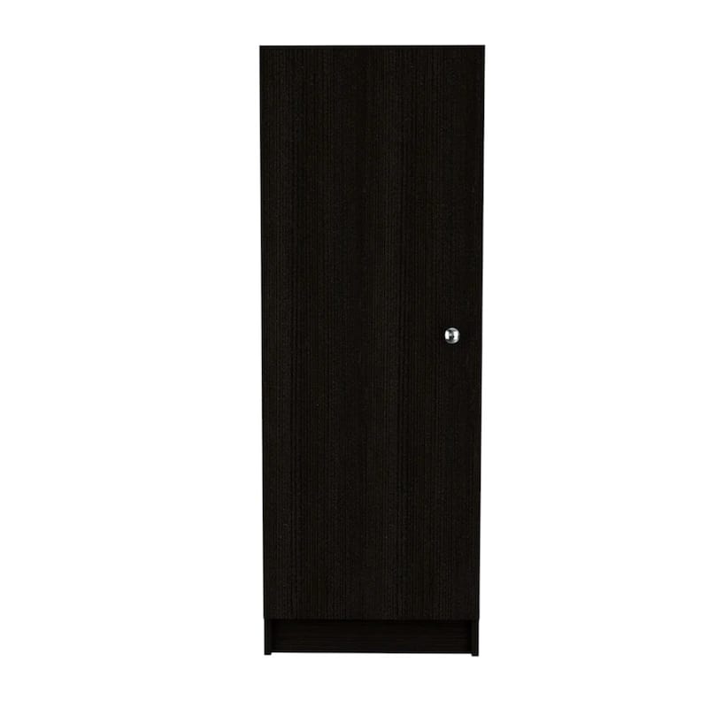 HomeRoots 47" Black Wood Pantry Or Storage Closet - 16.9' X '47.4' X '12.3