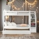 preview thumbnail 37 of 47, Modren Multifunctional Twin Over Twin Bunk Bed With Twin Size Trundle and 3 Storage Stairs For Bedroom,Dorm,Adults,Kids