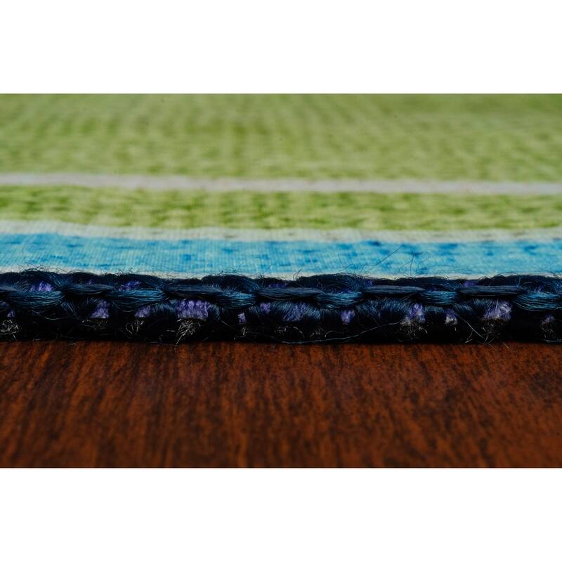 Dynamic Rugs Kidz Light Green/Multi Polyester Children's Area Rug