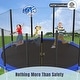preview thumbnail 7 of 7, 16 FT Outdoor Kids Round Trampoline with Enclosure, Basketball Hoop