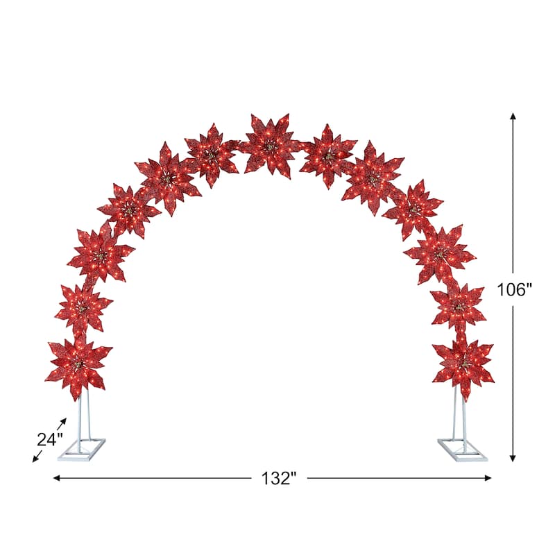 8.5 ft. Illuminated Poinsettia Arch