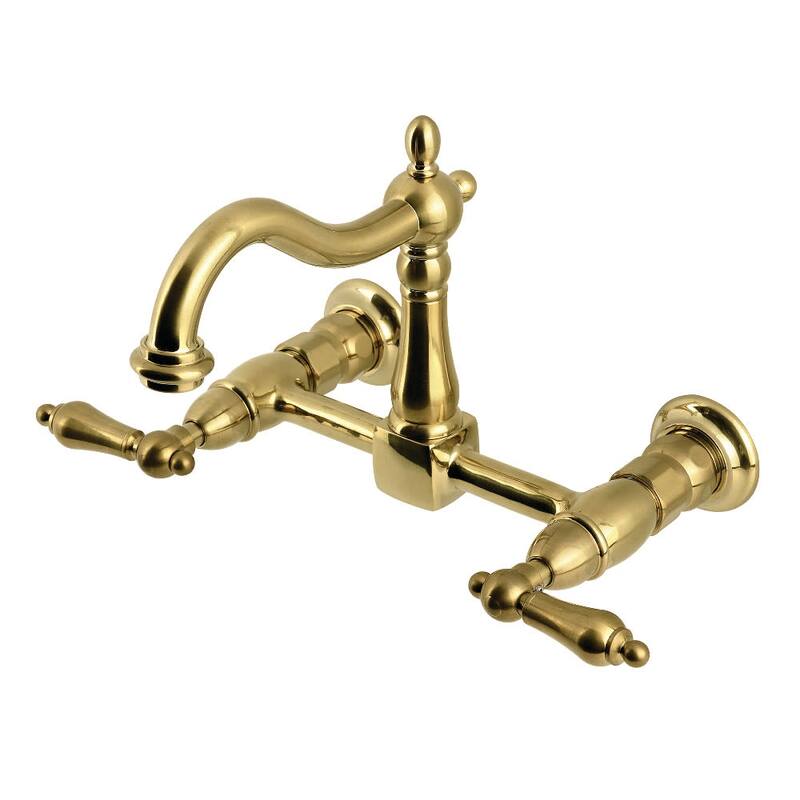 Kingston Brass KS126.AL Heritage 1.8 GPM Wall Mounted Widespread - Brushed Brass