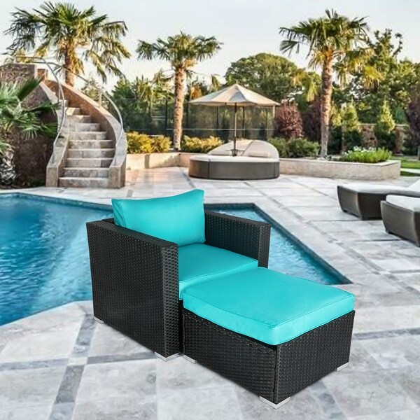 Single patio sale chair with ottoman