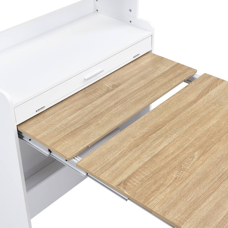 Roomfitters 69" Kitchen Pantry Organizers and Storage Kitchen Cabinet with Extendable Dining Table and Coffee Bar