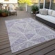 preview thumbnail 2 of 7, Machine Washable Indoor/ Outdoor Chantille Mosaic Geometric Rug