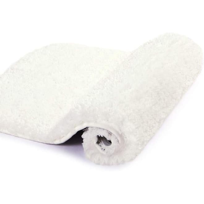 Bathroom Rug Non Slip Bath Mat for Bathroom, Water Absorbent Soft Microfiber Shaggy Bathroom Mat Machine Washable Bath Rug - Ivory