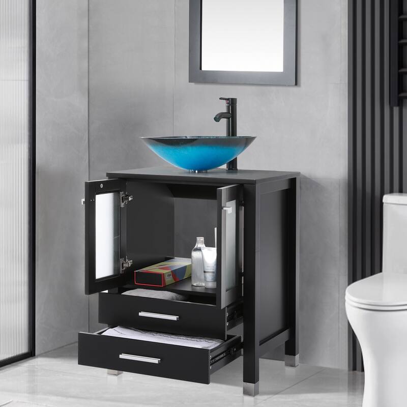 24" Bathroom Vanity with Sink Set Storage Cabinet Combo