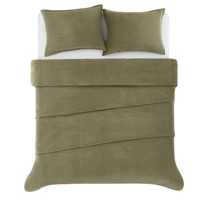 Brooklyn Loom Matte Cotton Velvet Comforter Set