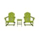 Laguna 3-Piece Adirondack Rocking Chairs and Side Table Set - Lime