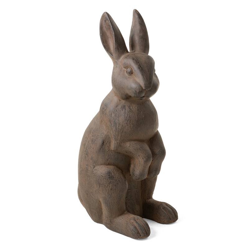 Glitzhome MgO Standing Rabbit Bunny Garden Yard Statue Indoor Figurines