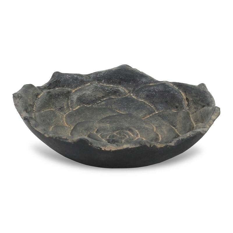 Cheung's Handmade Distressed Cast Iron Lotus Table Decor - Small