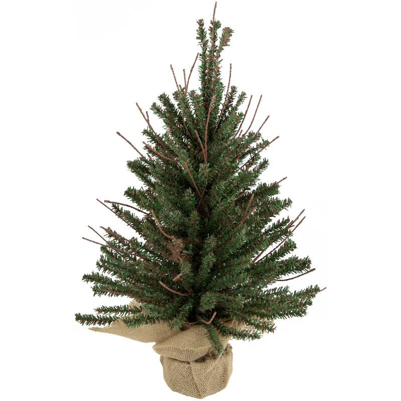 Medium Warsaw Twig Artificial Christmas Tree with Burlap Base - 18" - Unlit - 1.5 Foot