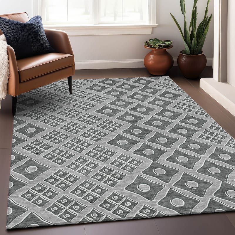 Machine Washable Indoor/ Outdoor Chantille Diamond Rug