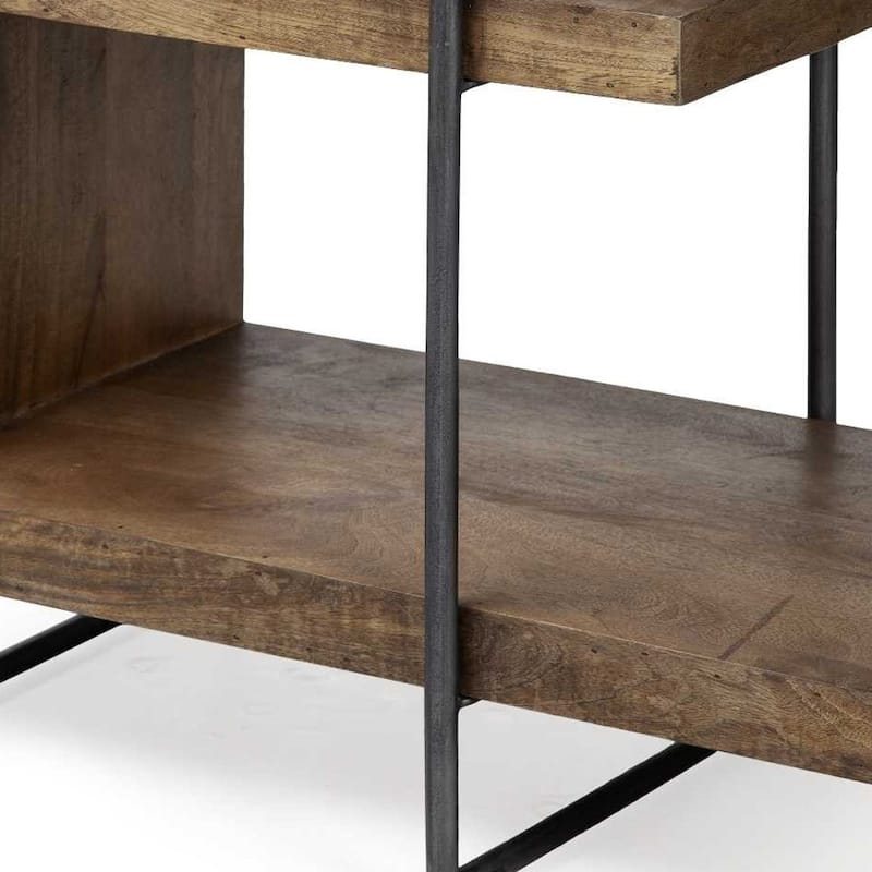 HomeRoots 22" Brown Solid Wood Square End Table - 17.5' X '22' X '30