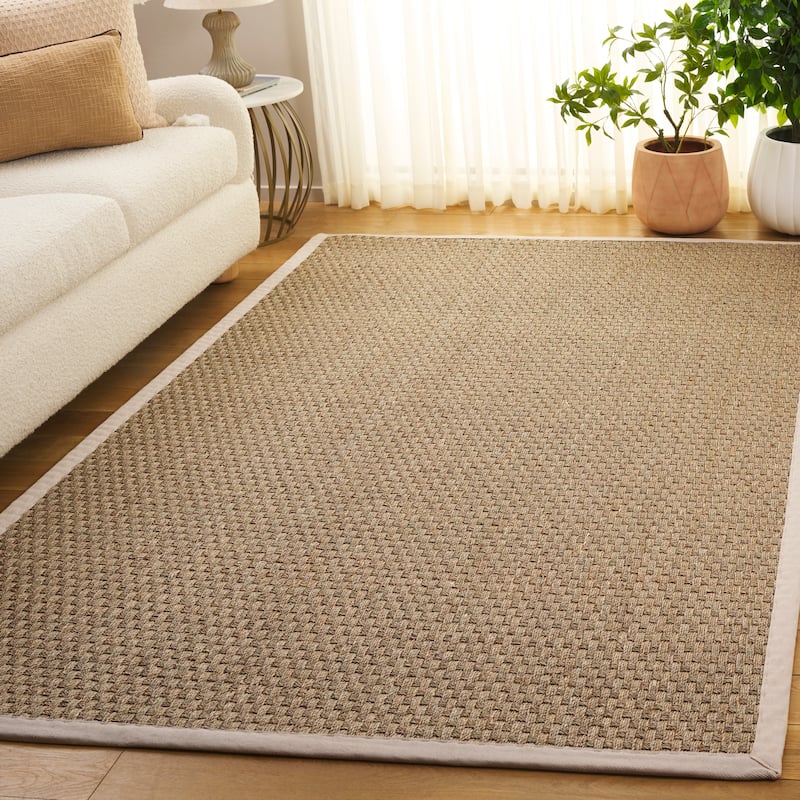SAFAVIEH Natural Fiber Zymryd Basketweave Seagrass Rug - 5' x 8' - Natural/Ivory