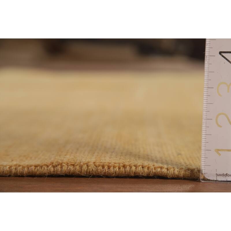 Yellow Gabbeh Modern Area Rug Handmade Wool Carpet - 6'7"x 9'2"