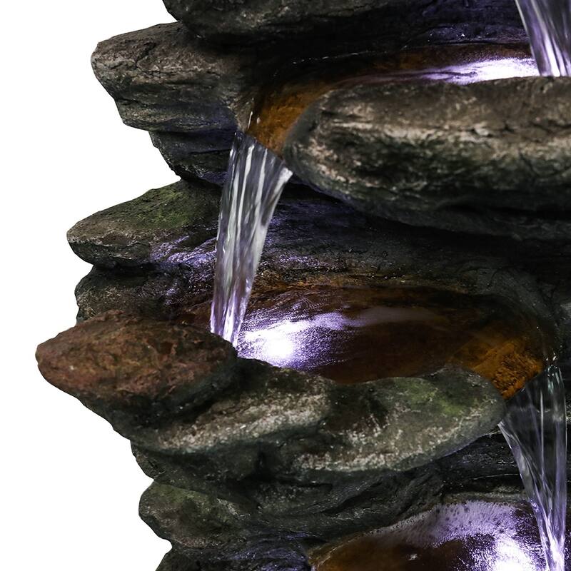 40-inch Cascading LED Waterfall Fountain