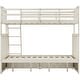 preview thumbnail 29 of 56, Twin Over Full Wood Bunk Bed with Storage Drawers and Ladder