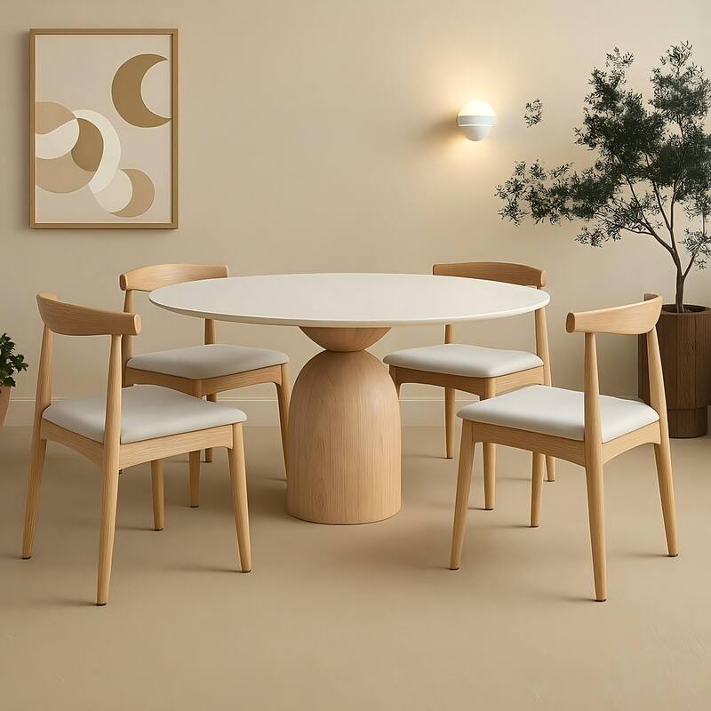 Modern 2 Piece Fabric Solid Wood Kitchen Dining Chair with Cushions and Backrest for Dining Room Kitchen Living Room Bedroom