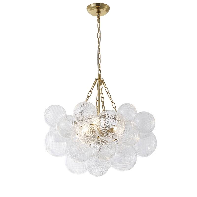 Contemporary Cluster Glass Chandelier Copper Finish Pendant Light for High End Interiors