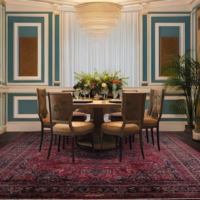 Hand Knotted 200 KPSI Mashad Burgundy 100% Wool Traditional Area Rug - 10' 9'' x 16' 5''
