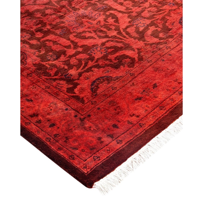Contemporary Overdyed Wool Hand Knotted Runner - 2' 6" x 8' 10"
