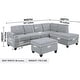 preview thumbnail 6 of 23, Reversible 3-piece Microfiber Suede Sectional Sofa with Ottoman