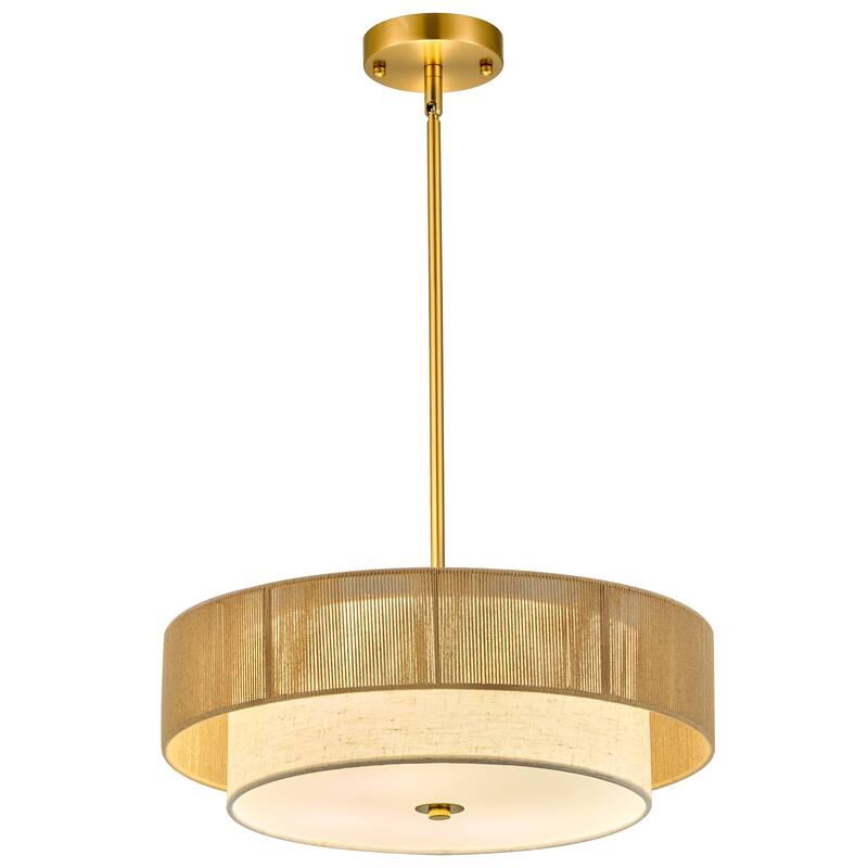 CO-Z 18 in 4-Light Dimmable Semi Flush Mount Fabric Ceiling Light Pendant - 18"