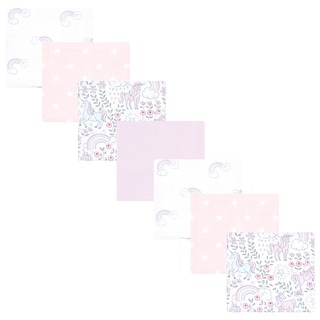 Hudson Baby Infant Girl Cotton Poly Flannel Receiving Blankets Bundle, Dreamy Unicorn, One Size - Dreamy Unicorn - One Size