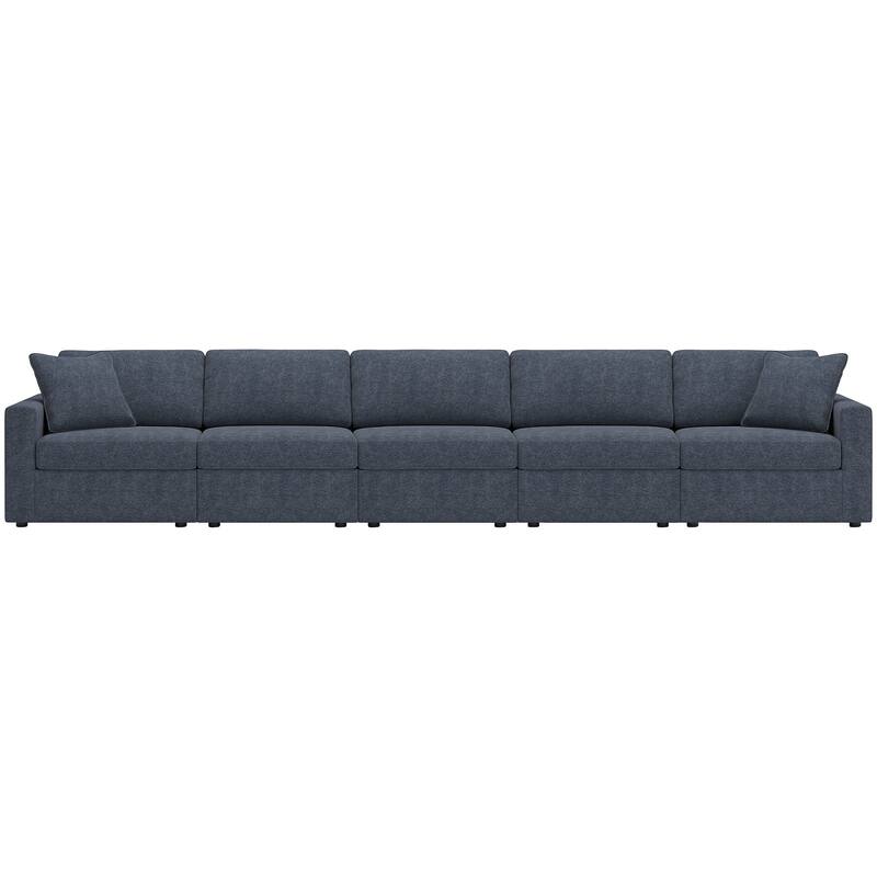 Signature Design by Ashley Modmax 5-Piece Sectional - 172"W x 36"D x 37"H - Dark Blue