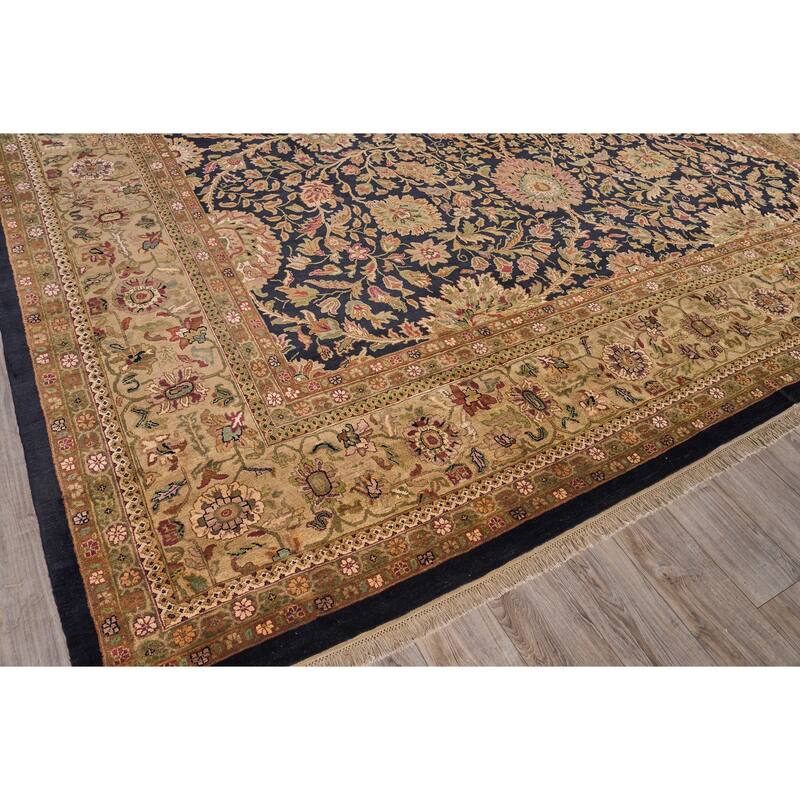 EXQUISITE RUGS ONE-OF-A-KIND Antique Weave Moghul Hand Knotted Black Rug - 15'1"x20'