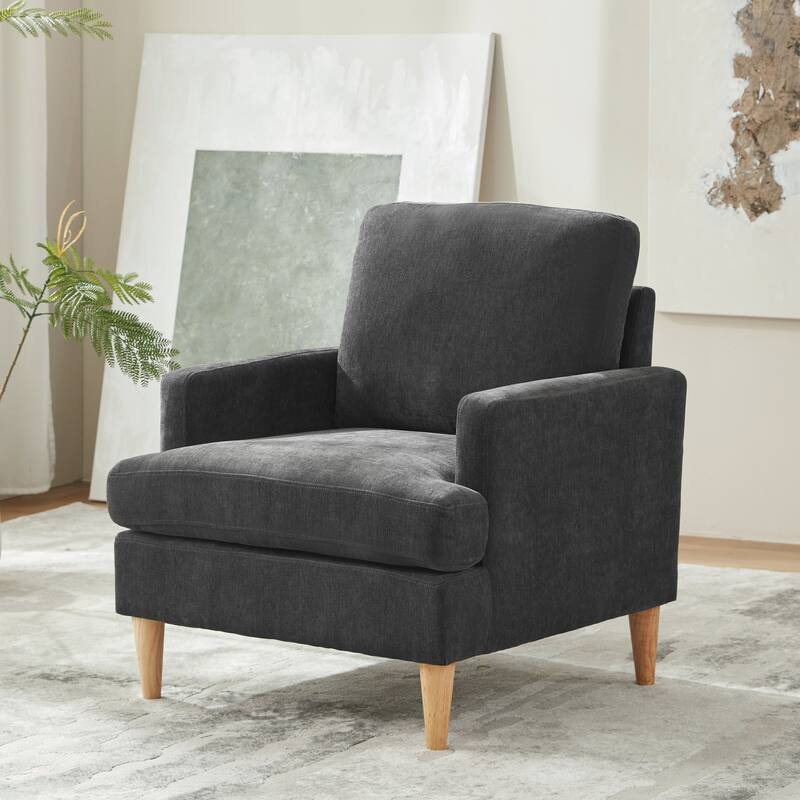 set of 1 Accent Chair for Bedroom Living Room with Wood Legs