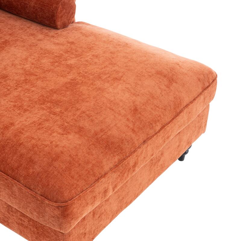 Oversized Chaise Lounge Indoor,Chenille Single Sofa Bed with Wide Seat,Upholstered Lazy Sleeper Armchair,Reading Couch Set