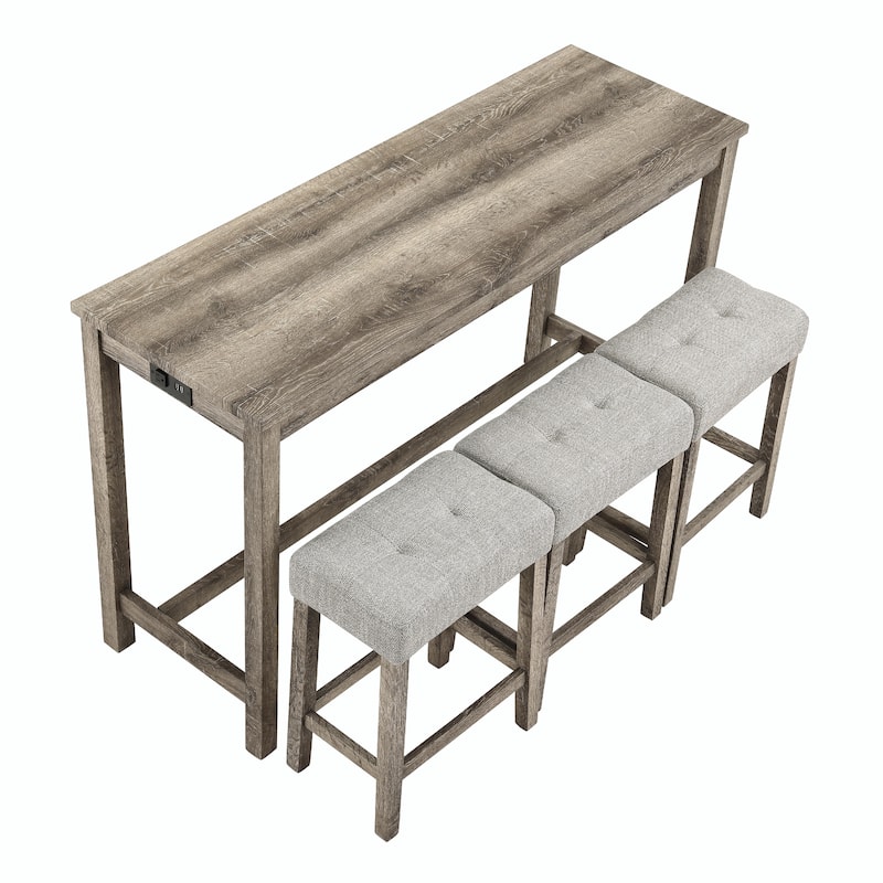 4-Piece Bar Table and Chairs Set, Dining Table Set