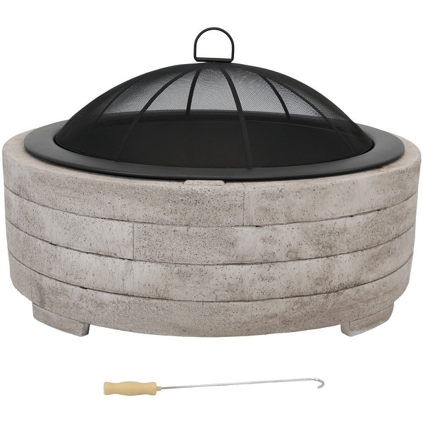 Shop Sunnydaze Large Faux Stone Wood Burning Fire Pit Ring With