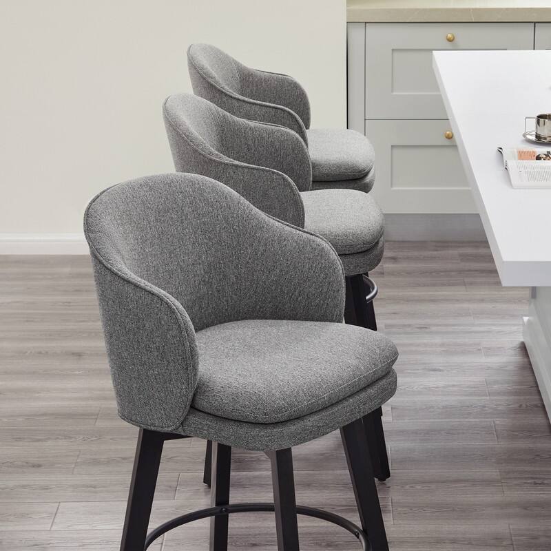 Spruce & Spring Kaylee Modern Swivel Counter Height Bar Stools with Arm