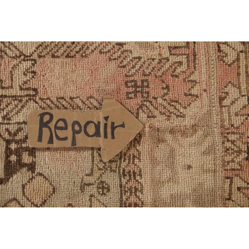 All-Over Ardebil Persian Vintage Runner Rug Handmade Wool Carpet - 3'10"x 10'3"