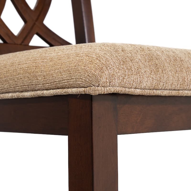 DH LUX Traditional Brown Cherry Set of 2 Dining Chairs by Denhour